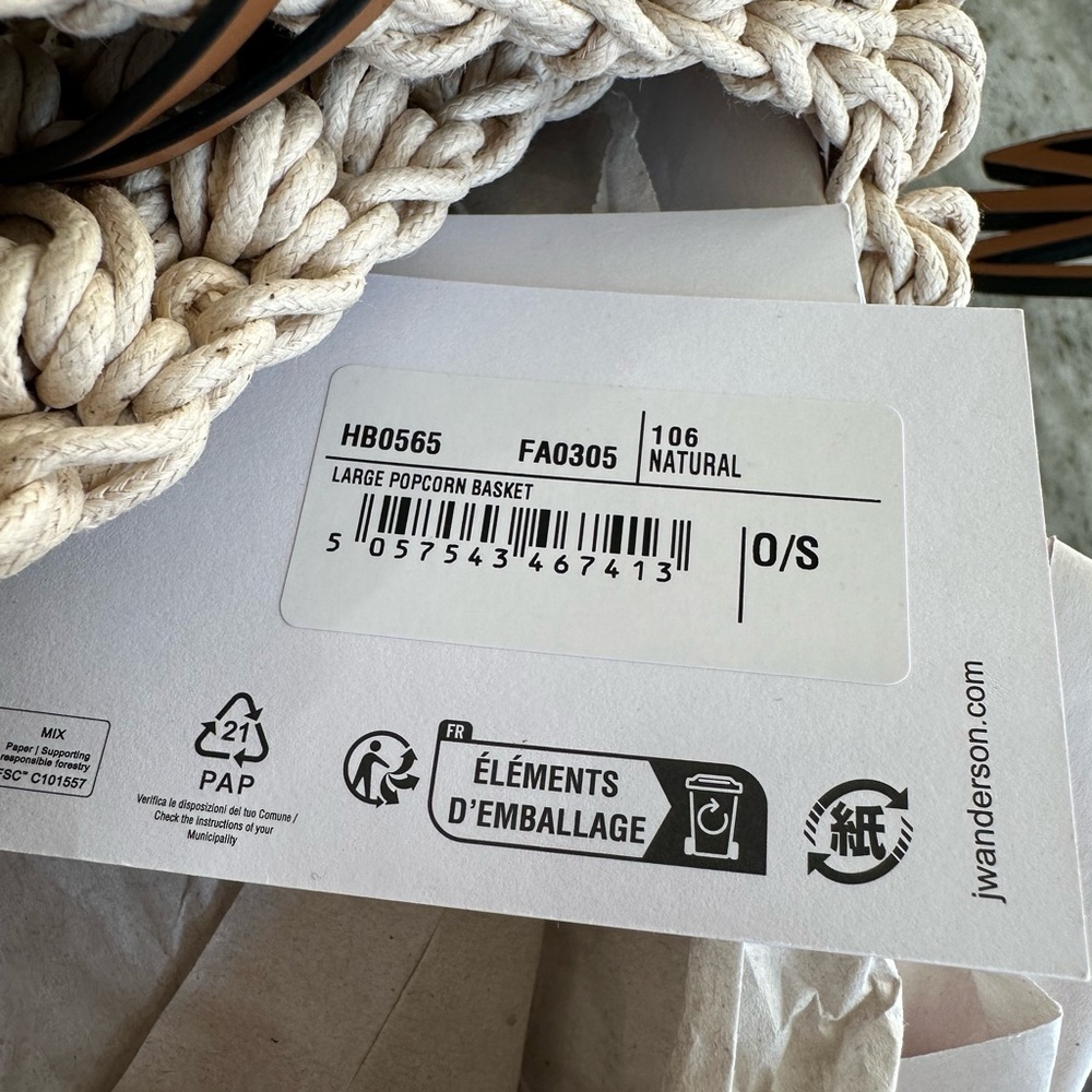NWT | JW Anderson Large Popcorn Basket Bag - Picture 8 of 8